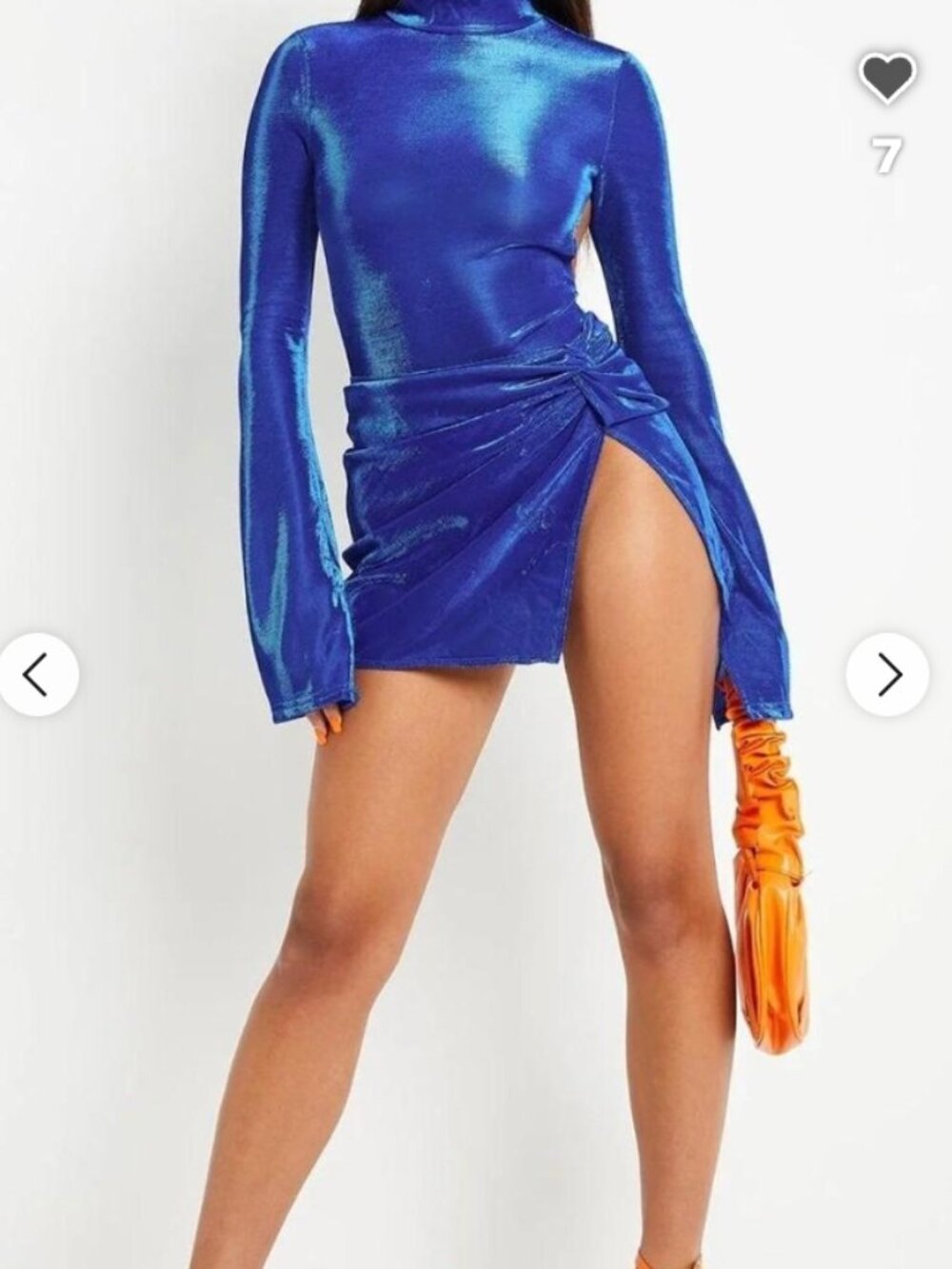 Open Back Long Sleeve Bodysuit & Split Hem Skirt Set